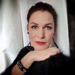 Close-up portrait of beautiful young woman