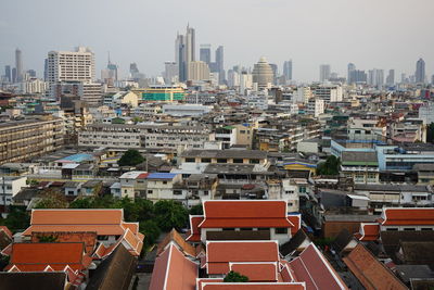 View from the top of wat saket temple bangkok thailand