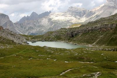 Scenic view of mountains against sky