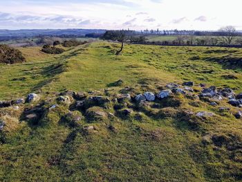 Scenic view of land against sky