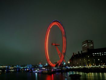 City lit up at night