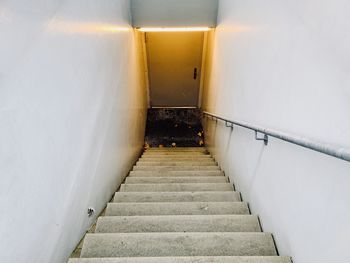 High angle view of empty staircase in building