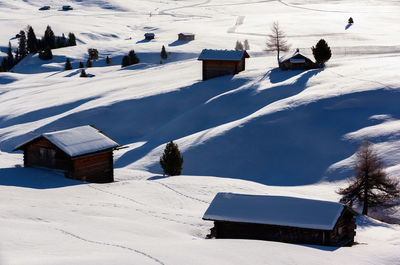 Scenic view of snow covered field