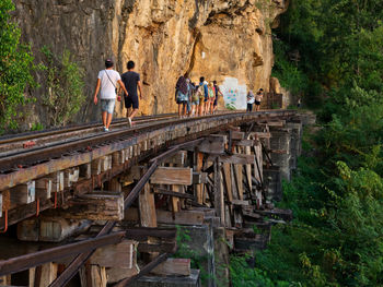 People standing on cliff
