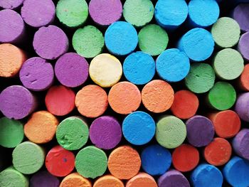Full frame shot of colorful crayons