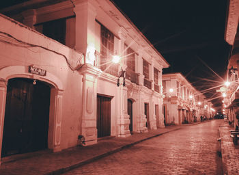 Illuminated street light at night