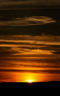 Scenic view of dramatic sky during sunset