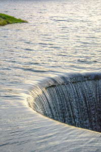High angle view of waterfall