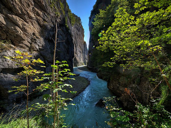Scenic view of waterfall