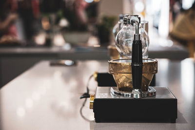 Close-up of coffee on table