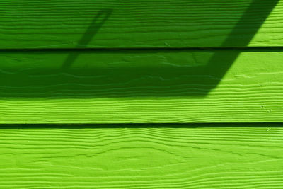 Bright lime green wooden background with shadow of window