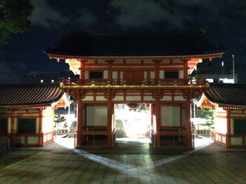 Illuminated built structure at night