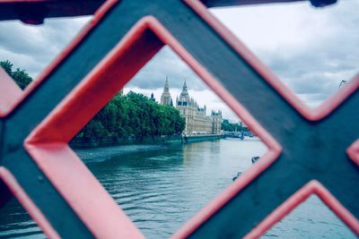 Bridge over river against sky