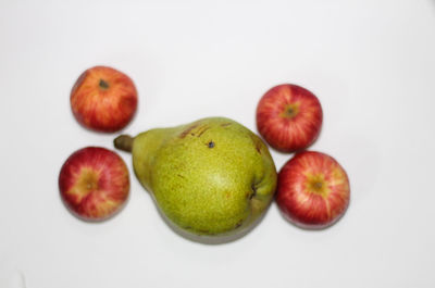 Close-up of apples against white background