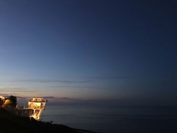 Scenic view of sea against sky at sunset