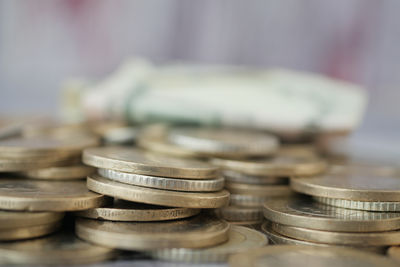 Close-up of coins