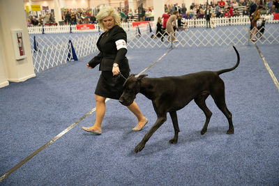 Full length of man with dog