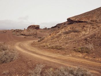 Scenic view of desert against sky