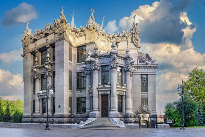 House with chimaeras or horodecki house in kyiv, ukraine, on a sunny summer morning