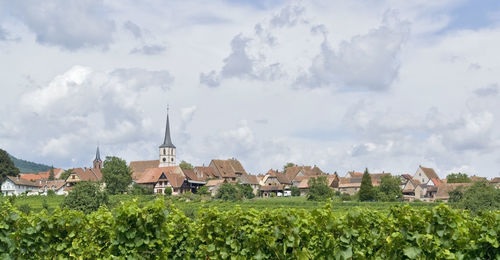 Panoramic view of buildings against sky