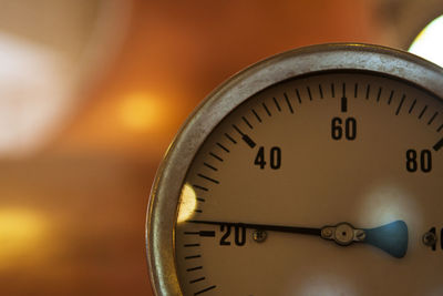 Close-up of gauge