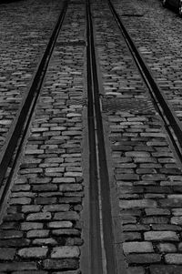 High angle view of railroad tracks