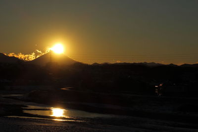 Scenic view of landscape at sunset