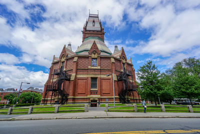 Low angle view of historical building against sky