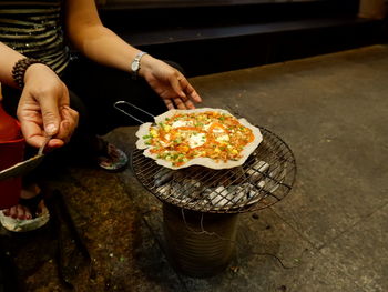 Vietnamese pizza on the street 