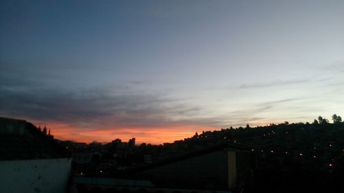 View of city at sunset