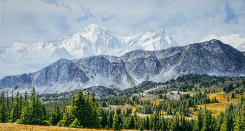 Scenic view of mountains against sky