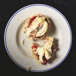 Close-up of breakfast served in plate