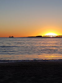 Scenic view of sea during sunset