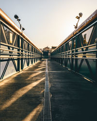 Bridge over road against clear sky