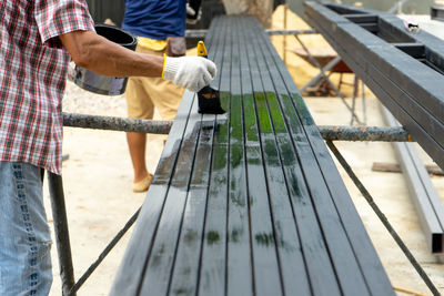 Man working on wood