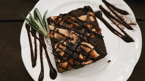 Close-up of dessert in plate