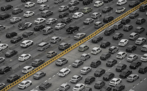 High angle view of traffic on road