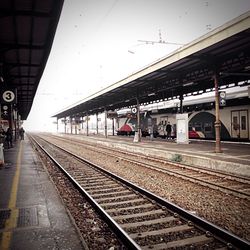 Train on railroad station platform