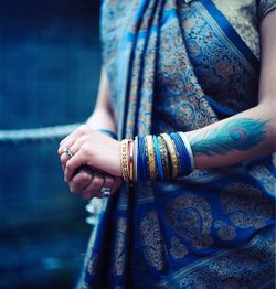 Cropped image of woman looking away