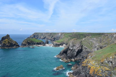 Scenic view of sea and rocks