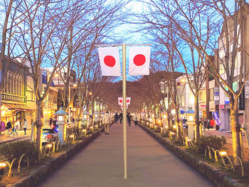 View of street lights in city