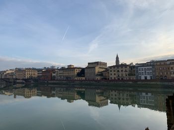 Reflection of buildings in city