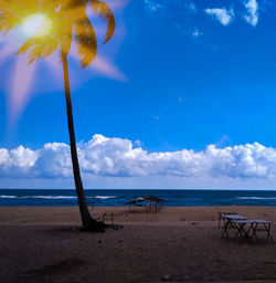 Scenic view of beach against sky