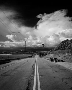 Empty road against sky