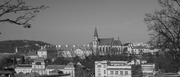 View of buildings in city against sky