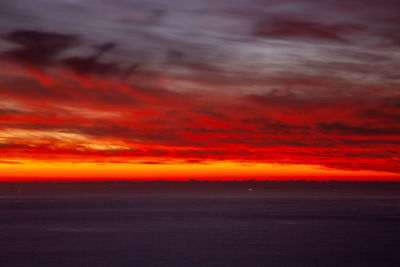 Scenic view of dramatic sky over sea