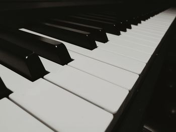 Close-up of piano keys