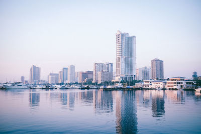 City skyline at waterfront