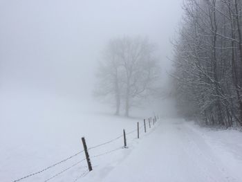 Scenic view of snow covered landscape