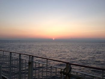 Scenic view of sea at sunset